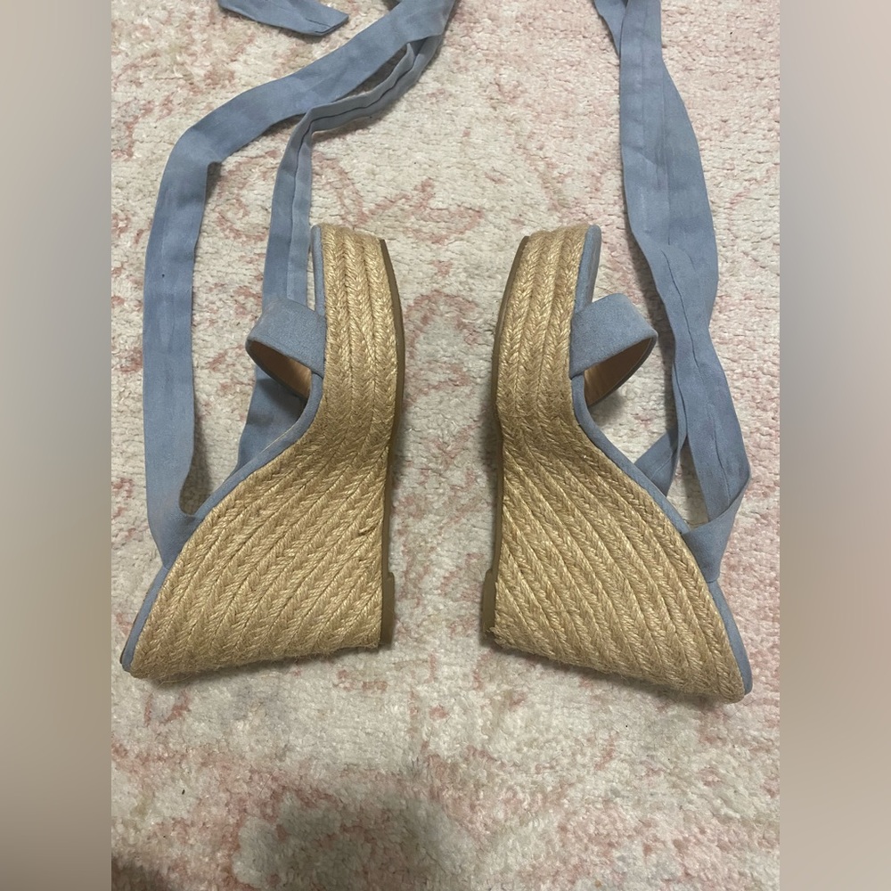 Forever 21 blue lace up espadrille wedges open toe sandals | 8.5 - Picture 3 of 5